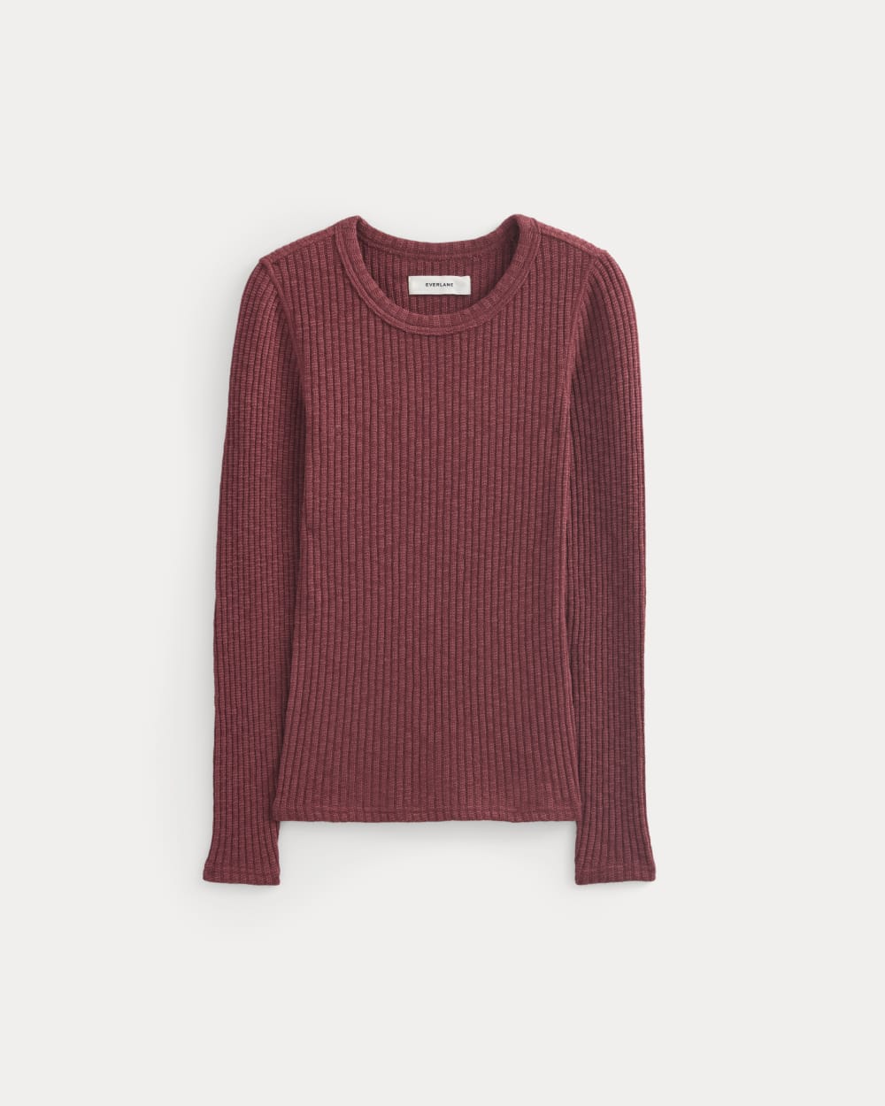 The Cozy Rib Long-Sleeve Tee in Pomegranate — alternate view