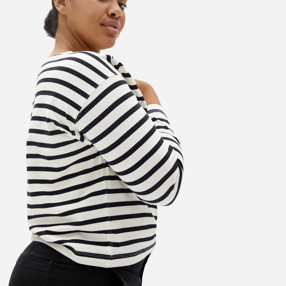 The Mariner Tee in Black / White — detail view