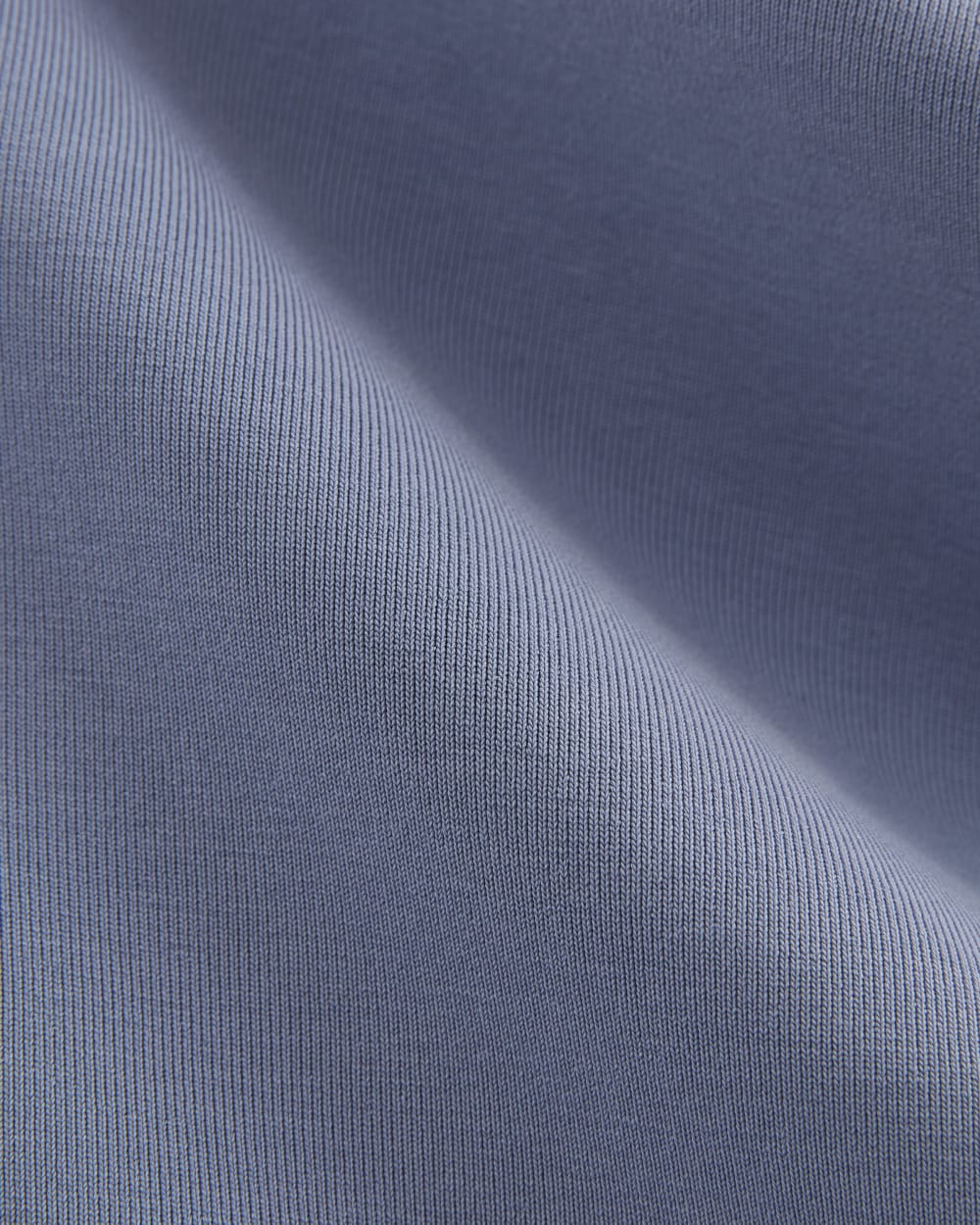 The Draped Top in Butterknit in Blue Dusk — detail view