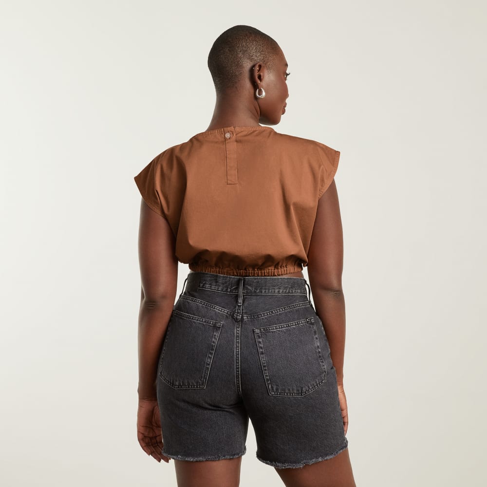 The Bubble Top in Tawny Brown — detail view