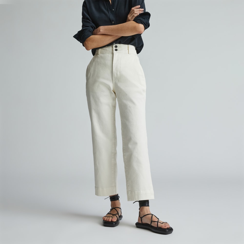 The Organic Straight-Leg Pant in Bone — alternate view