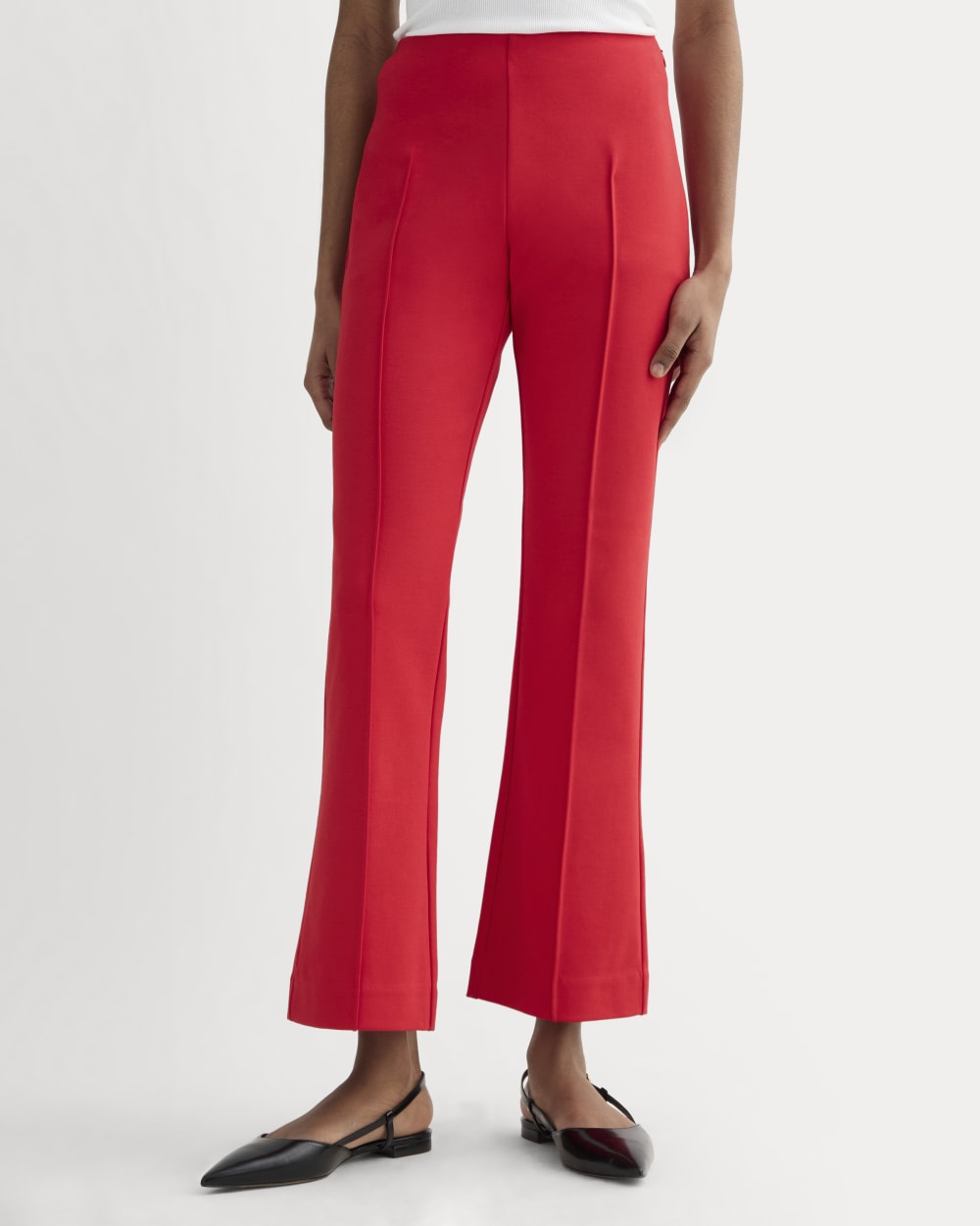 The Dream Kick Flare Pant in Classic Red — detail view
