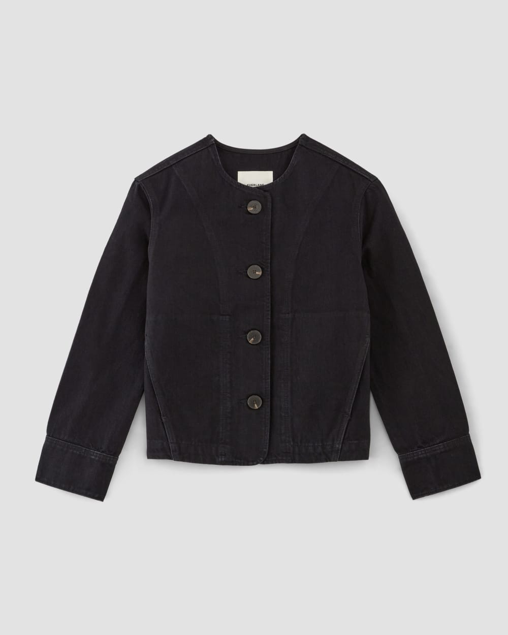 The Denim Barrel Jacket in Black — alternate view