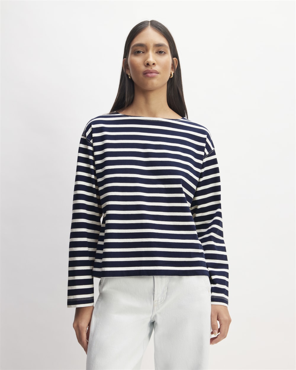 The Mariner Tee in Navy / Bone — front view