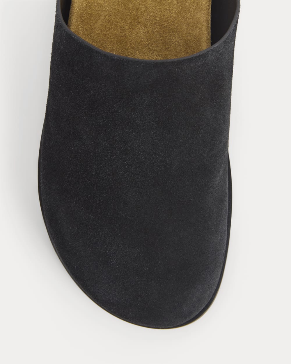 Suede Clog in Black Suede — detail view