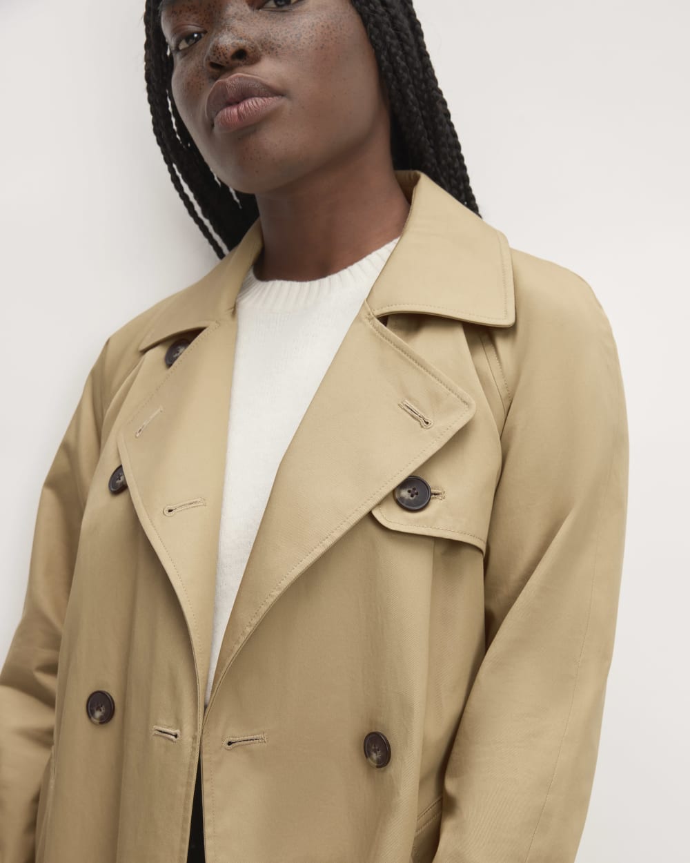 The Trench Coat in Cornstalk — detail view