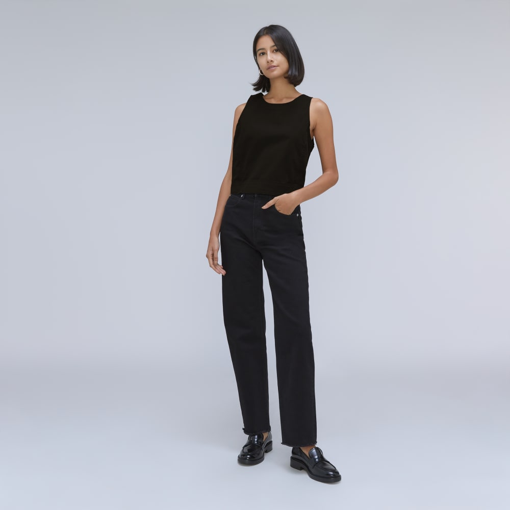 The Easy Shell Top in Black — detail view