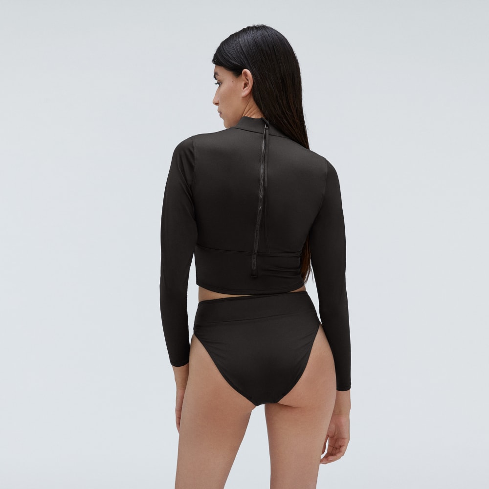 The Long Sleeve Rash Guard in Black — detail view