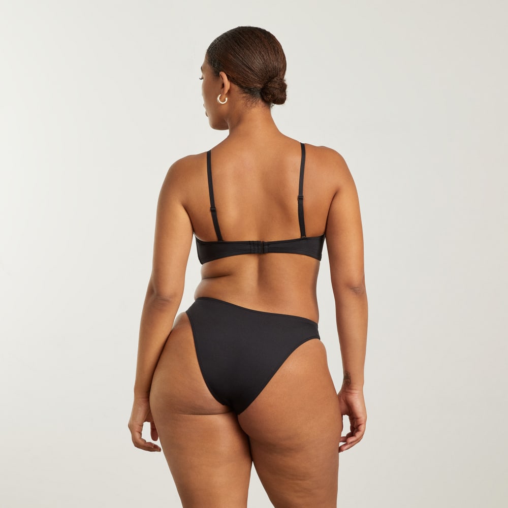 The Thigh-High Bikini Bottom in Black — detail view