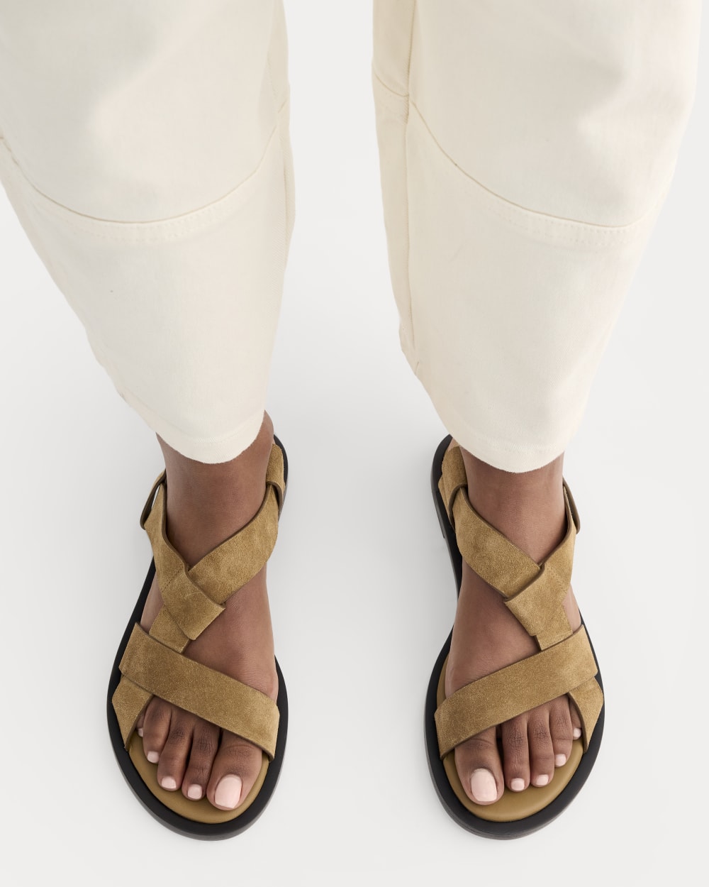 The City Strap Sandal in Sand Suede — alternate view
