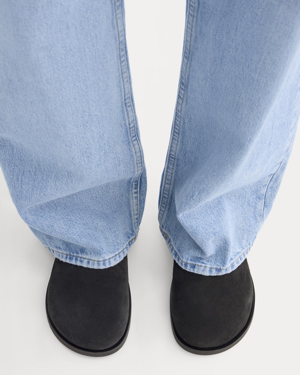 Suede Clog in Black Suede — detail view