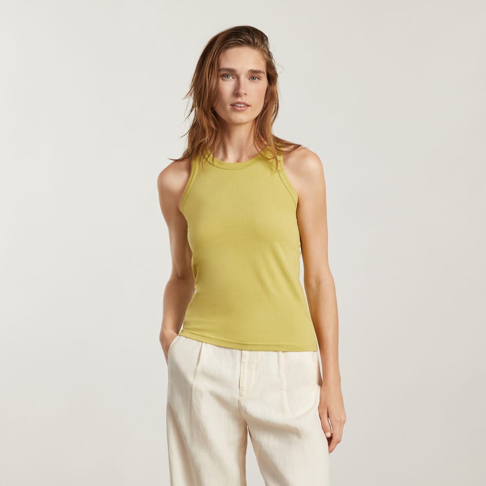 The Tank in Essential Cotton in Leek — alternate view