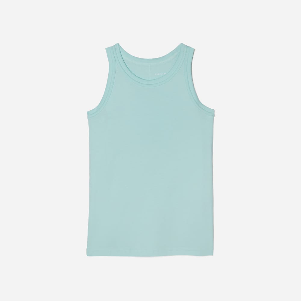 The Tank in Essential Cotton in Ice Blue — front view