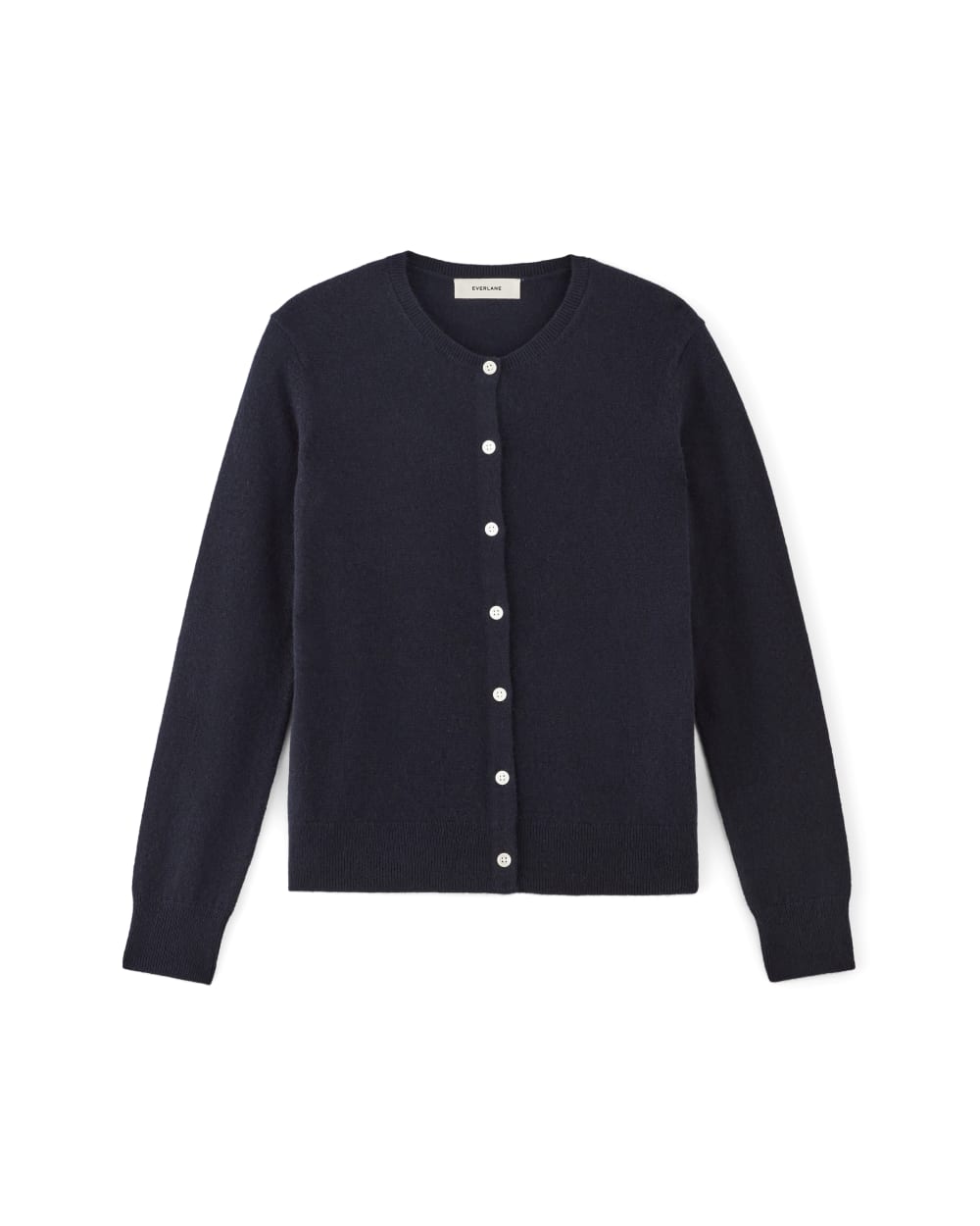 The Classic Cardigan in Cashmere in Navy — alternate view