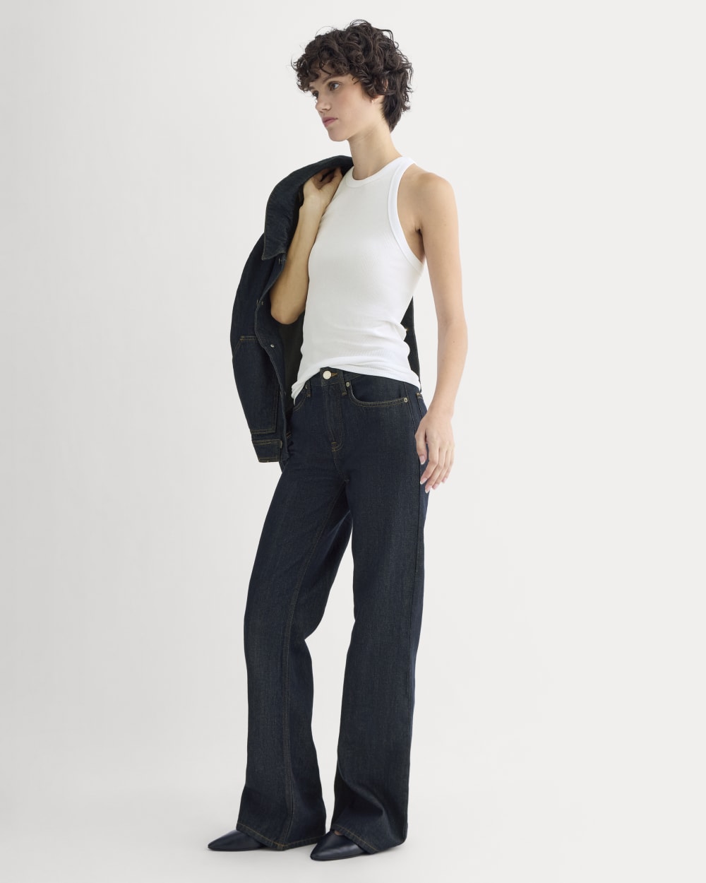 Luxe Rib Racerback Tank in White — detail view