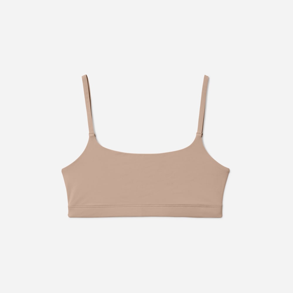 The Invisible Square-Neck Bralette in Light Tan — front view