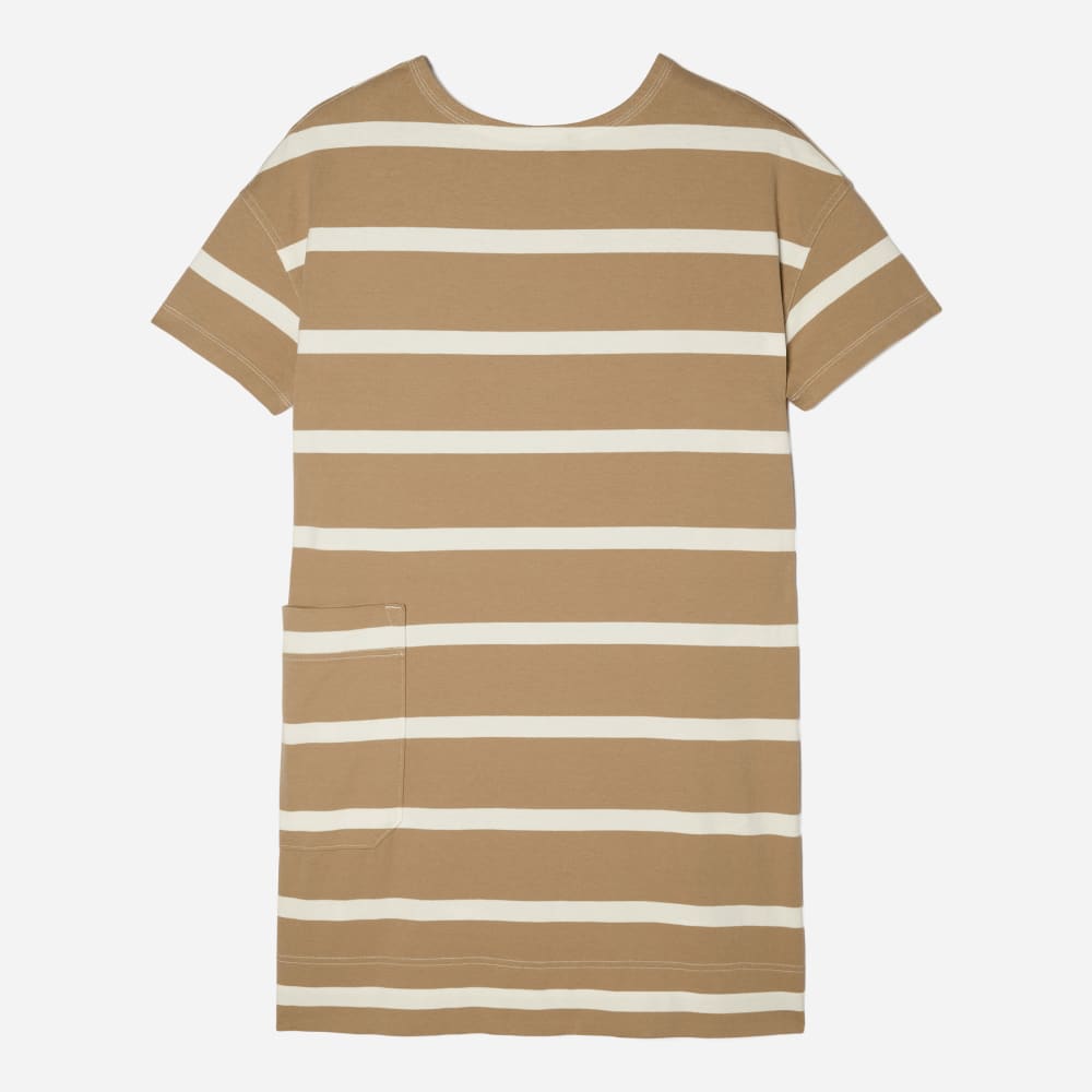 The Oversized Mariner Dress in Iced Coffee / Tan — front view