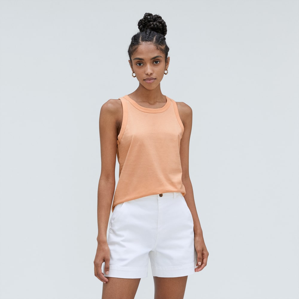 The Tank in Essential Cotton in Apricot — alternate view