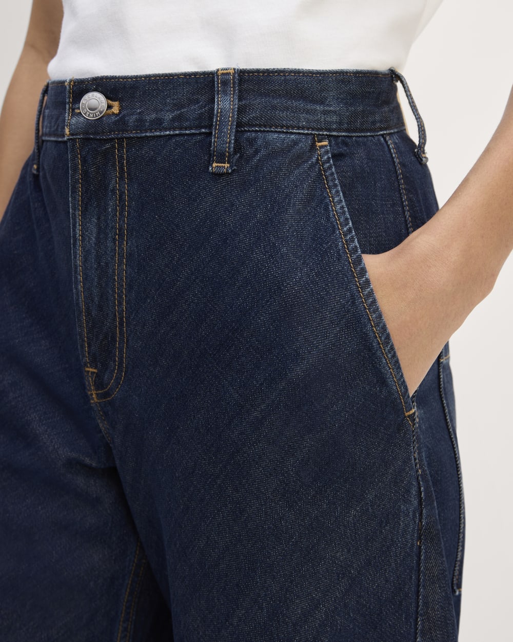 The Summer Barrel Jean in Deep Sea Wash — detail view