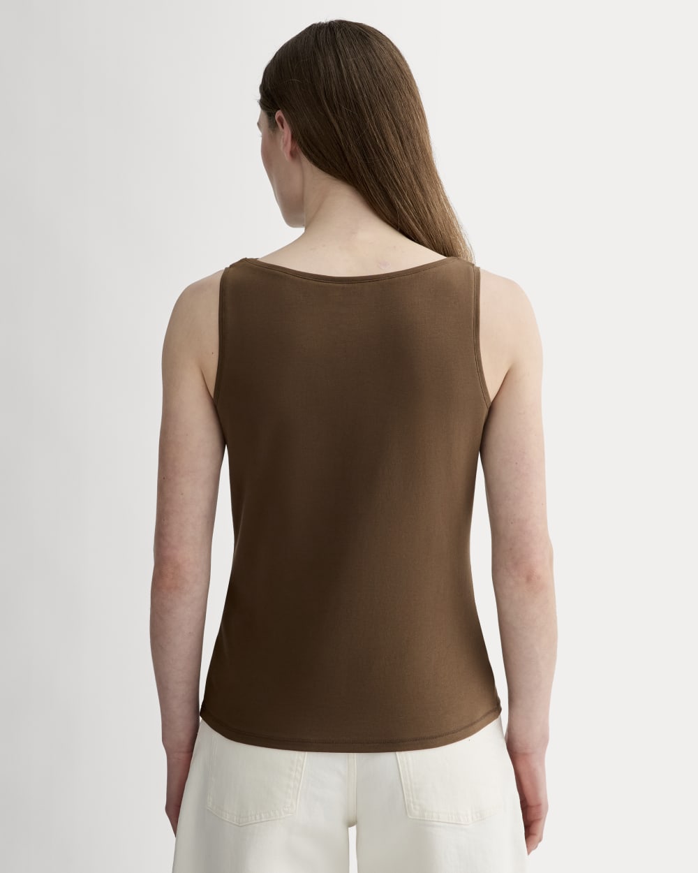 The Form Boatneck Tank in Cocoa — detail view