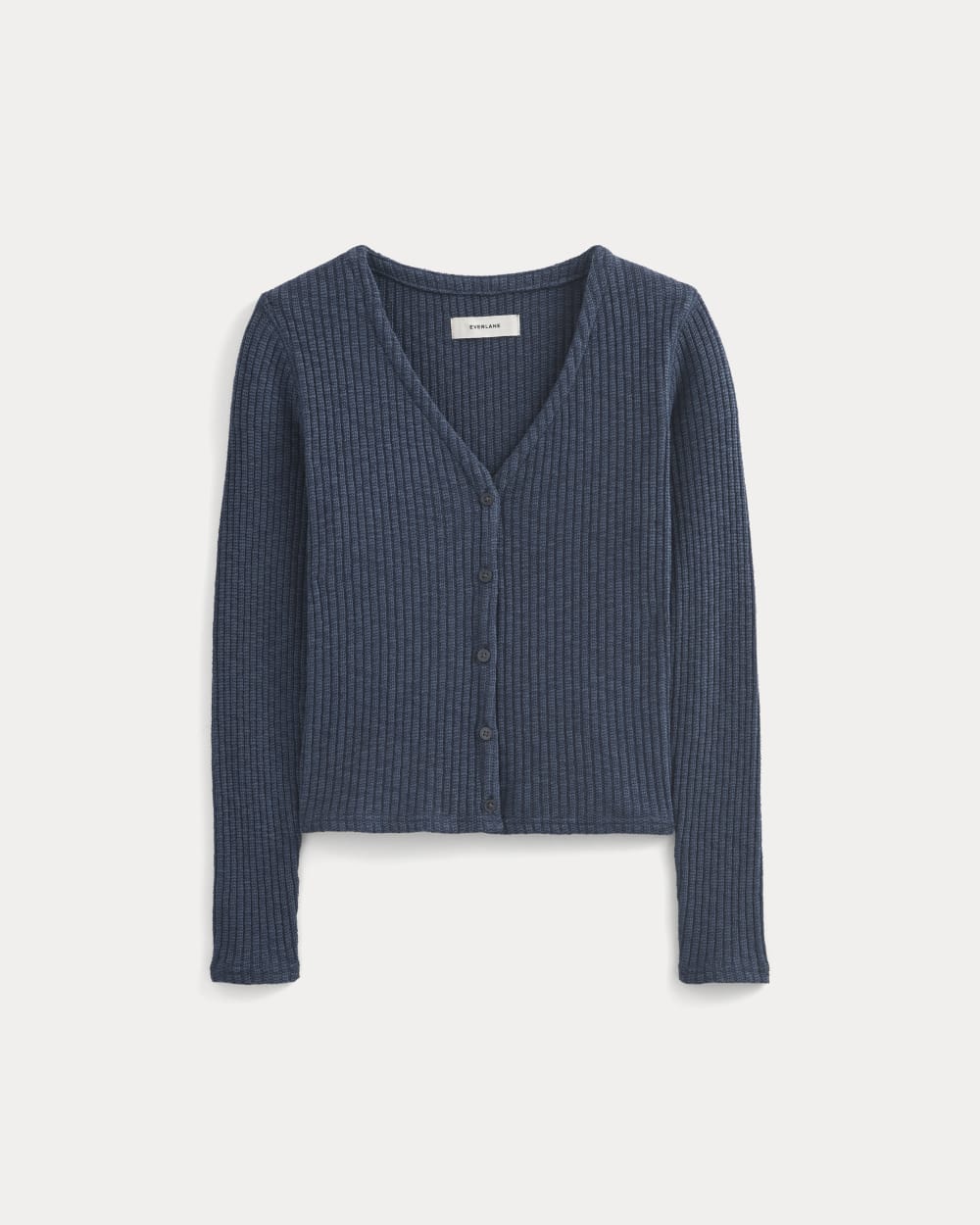 The Cozy Rib Cardigan in Mood Indigo — alternate view