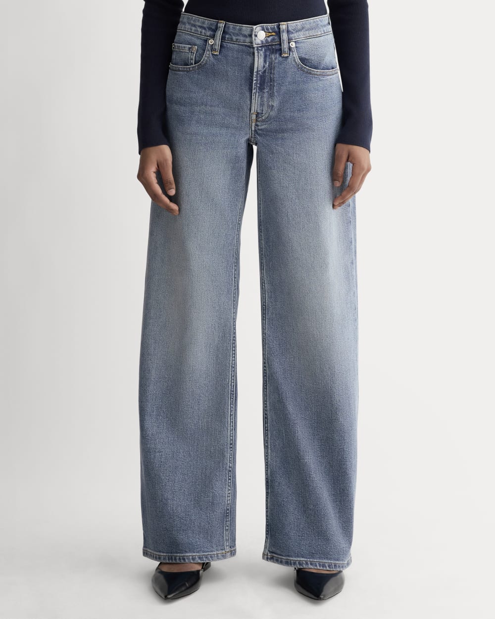 The Mid-Way Jean in Vintage Blue — detail view