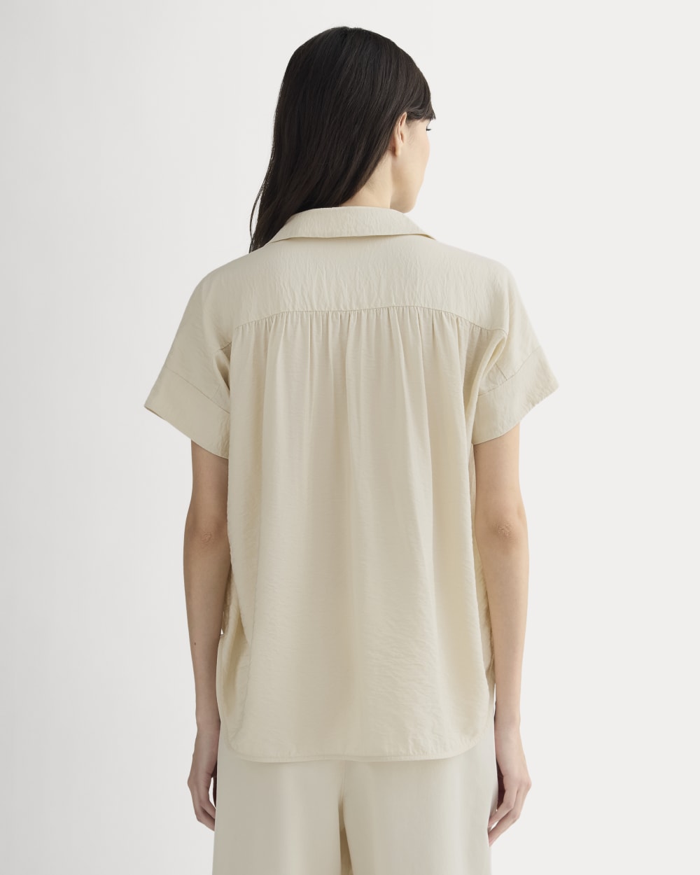 The Square Shirt in SoftLuxe in Sandshell — detail view