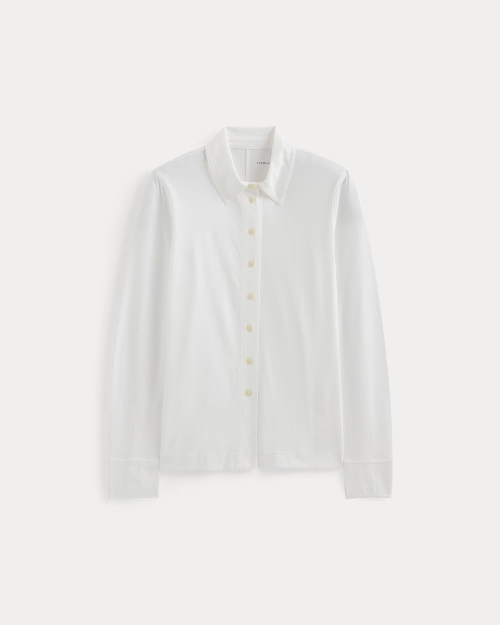 Button-Up Shirt in Essential Cotton in White — alternate view