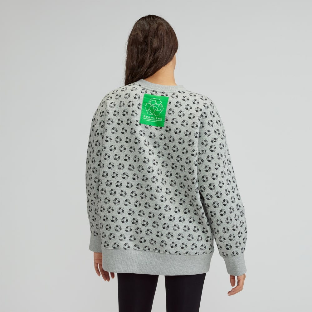 The ReTrack Oversized Crew in Earth Day Grey Multi — detail view