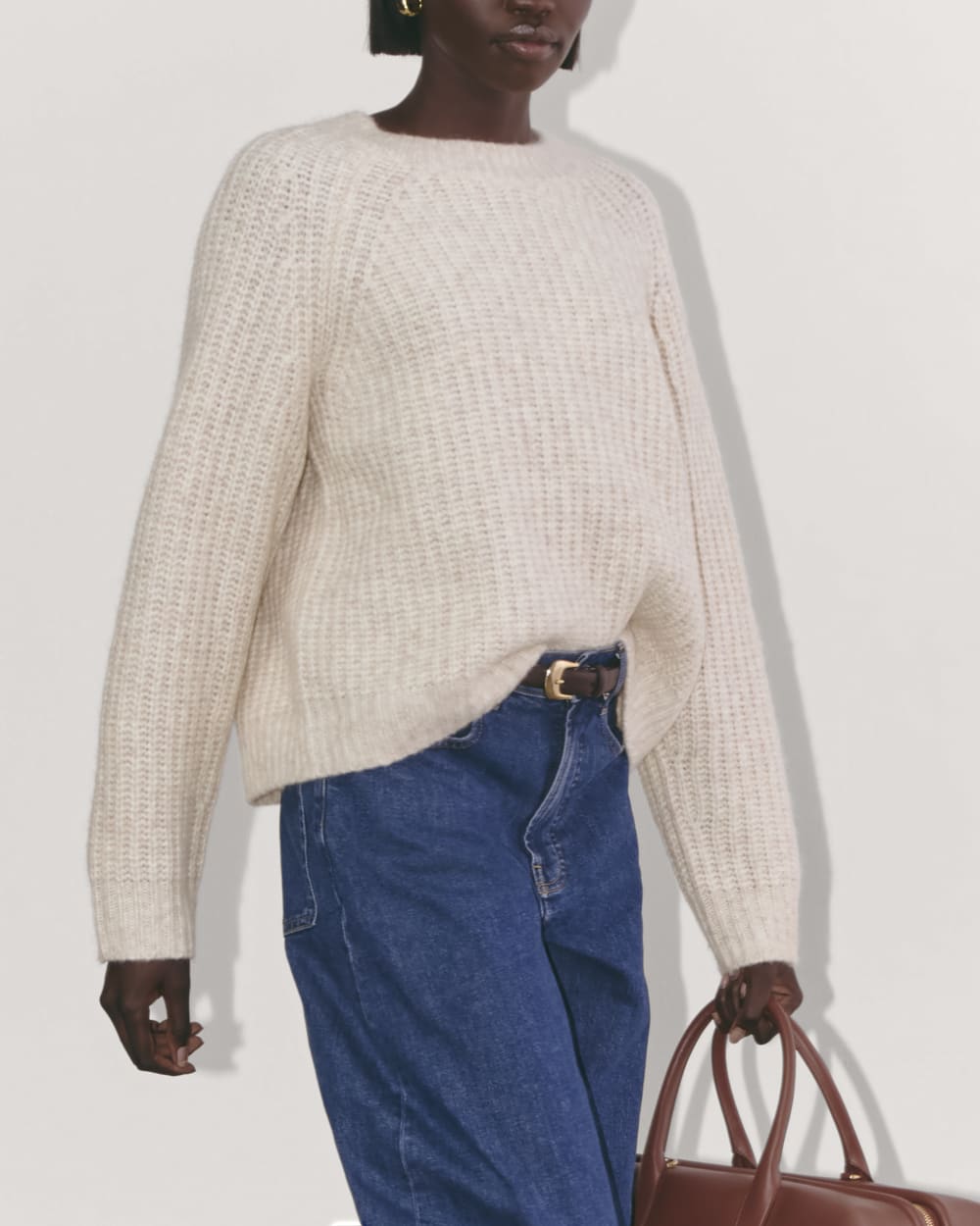 The Fisherman Crew in Cloud in Heathered Oat — detail view