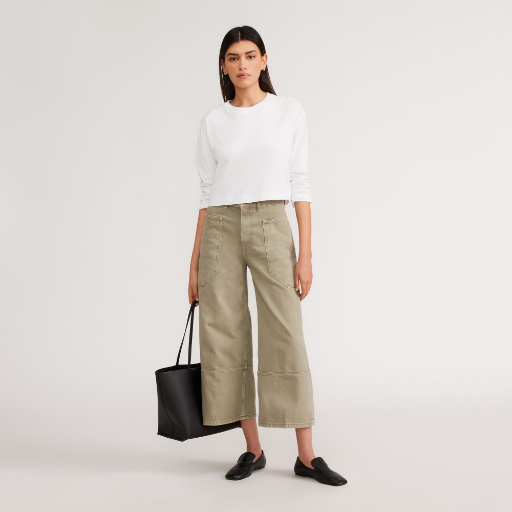 The Way-High® Gardener Cropped Jean in Moss — front view