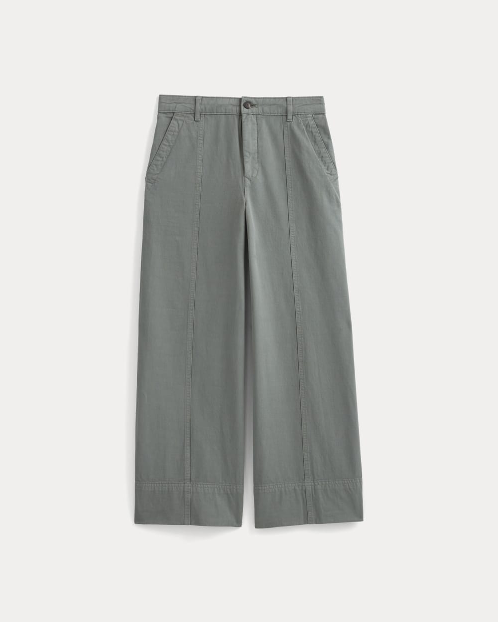 Seamed Wide-Leg Pant in Agave Green — alternate view