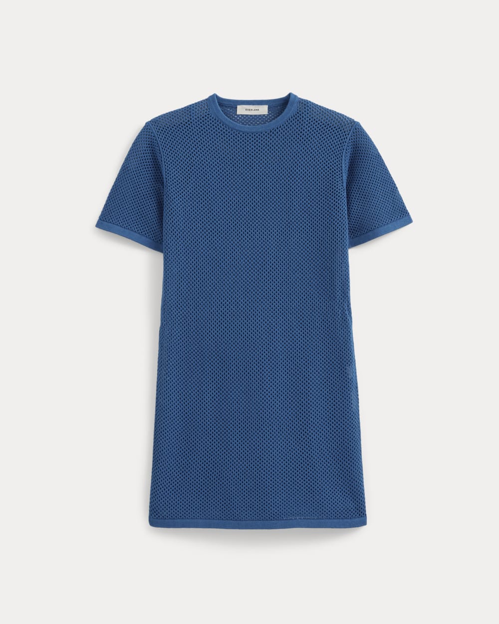 Mesh-Knit Short-Sleeve Dress in Imperial Blue — alternate view