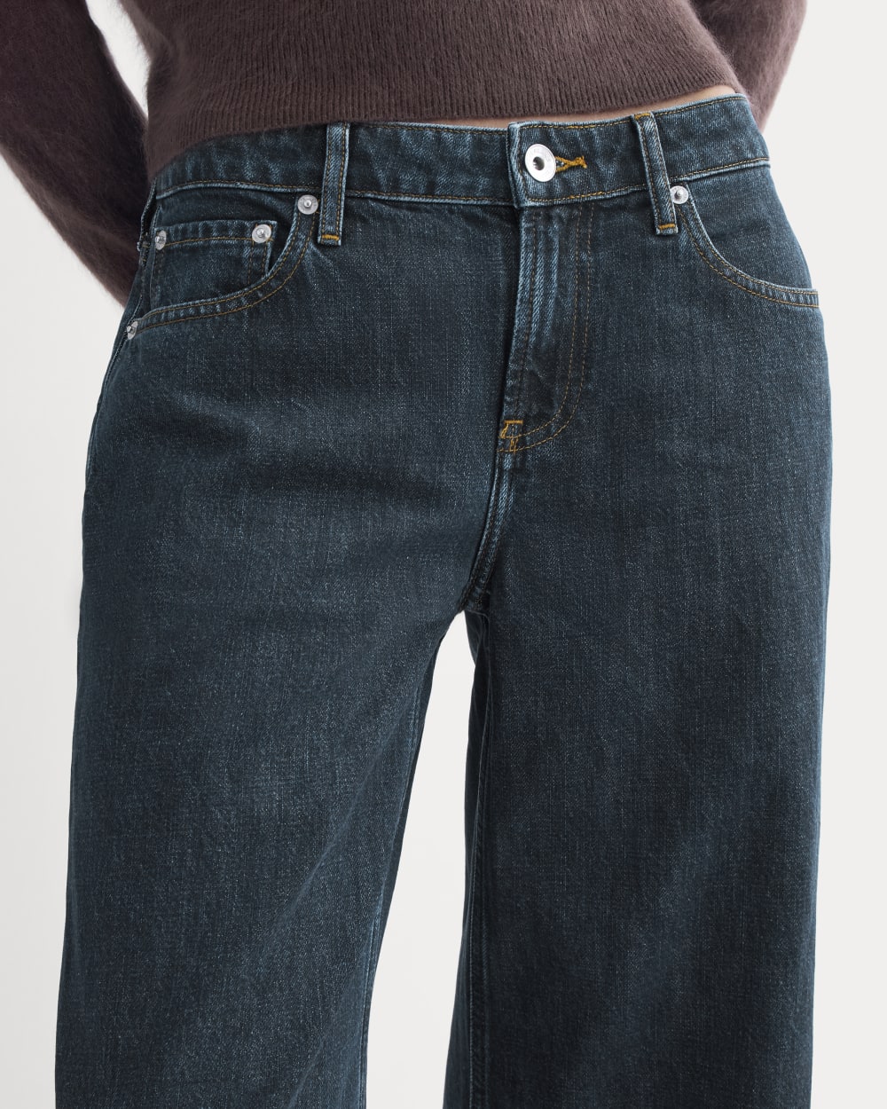 The Low-Key Jean in Dark Indigo — detail view