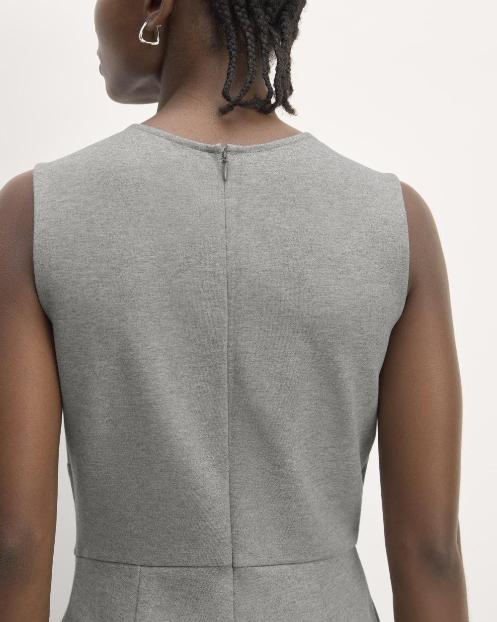 The Dream Jumpsuit in Mid Heather Grey — detail view