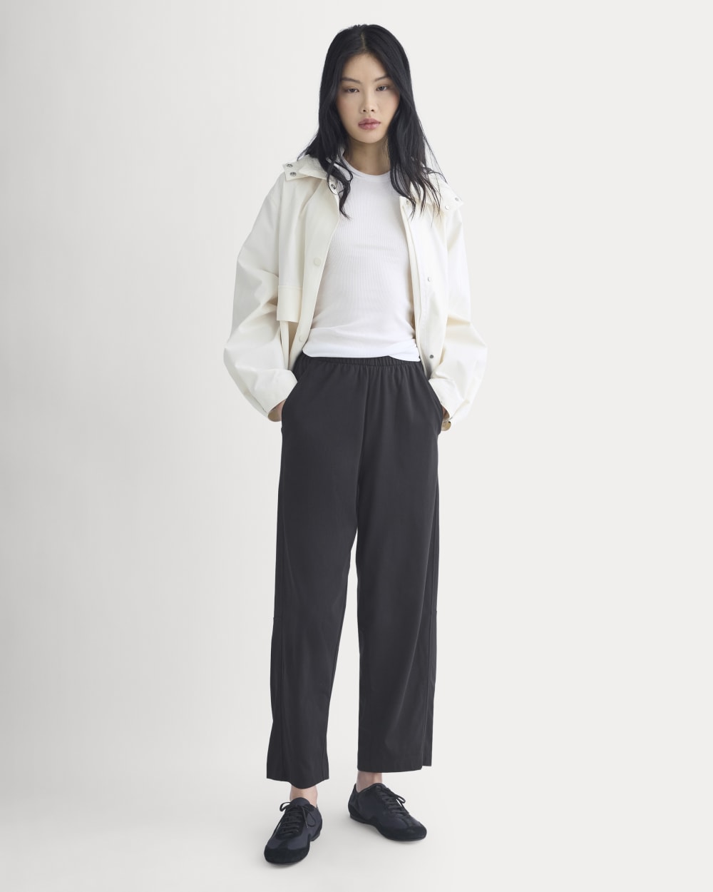 Weekend Track Pant in Black — front view