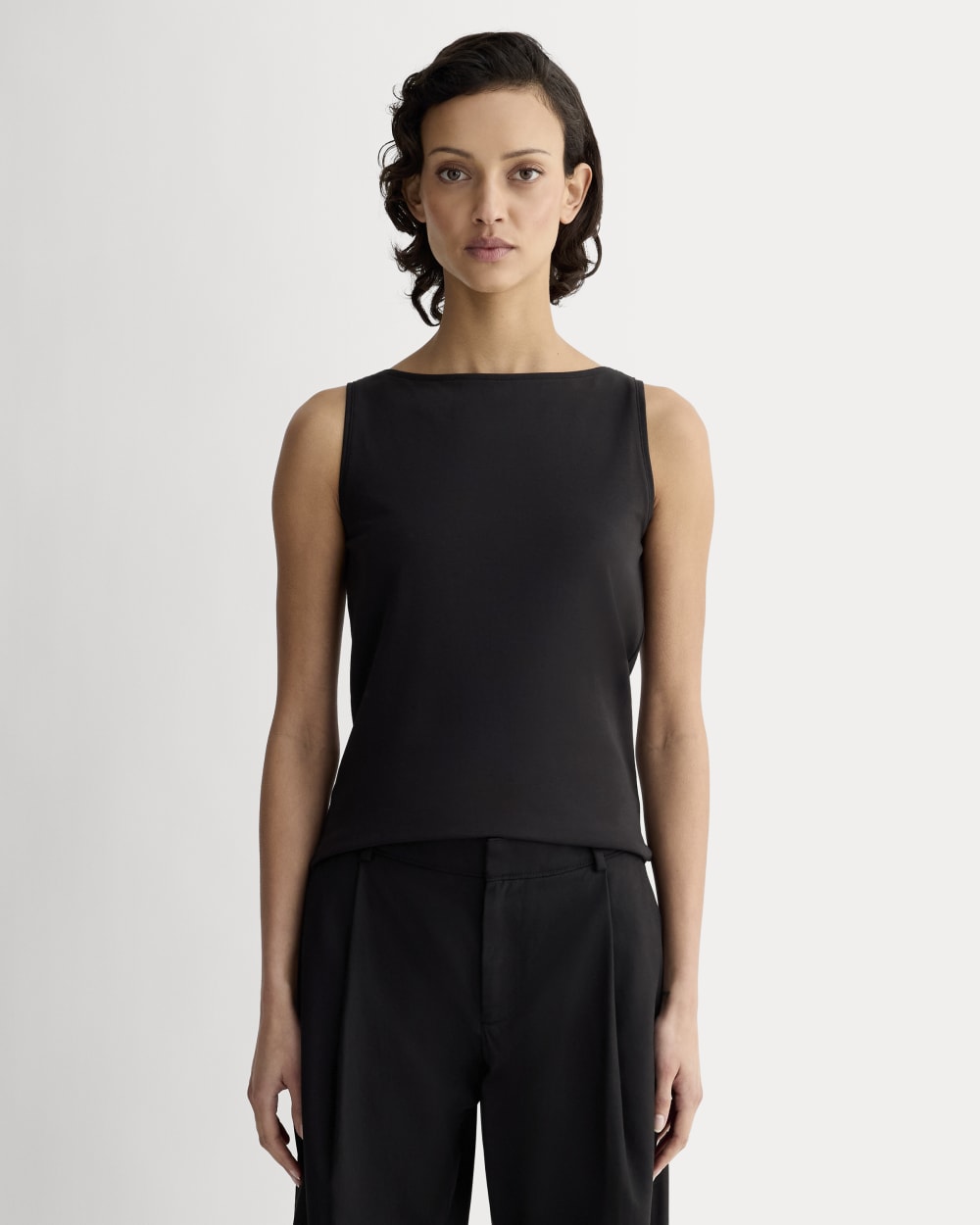 The Form Boatneck Tank in Black — front view