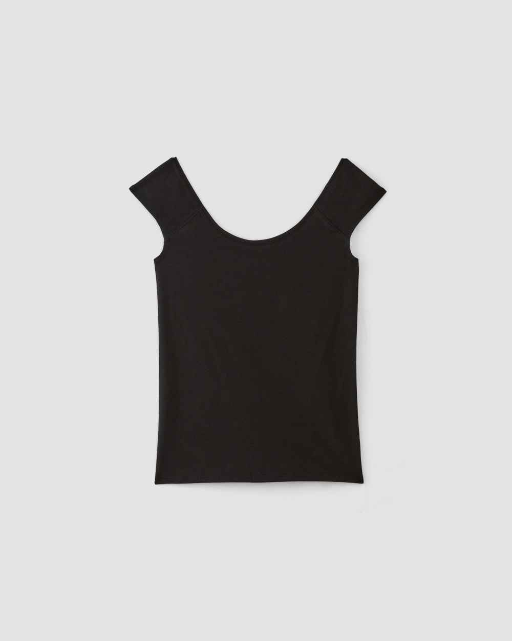 The Supima® Form Cap-Sleeve Tee in Black — alternate view