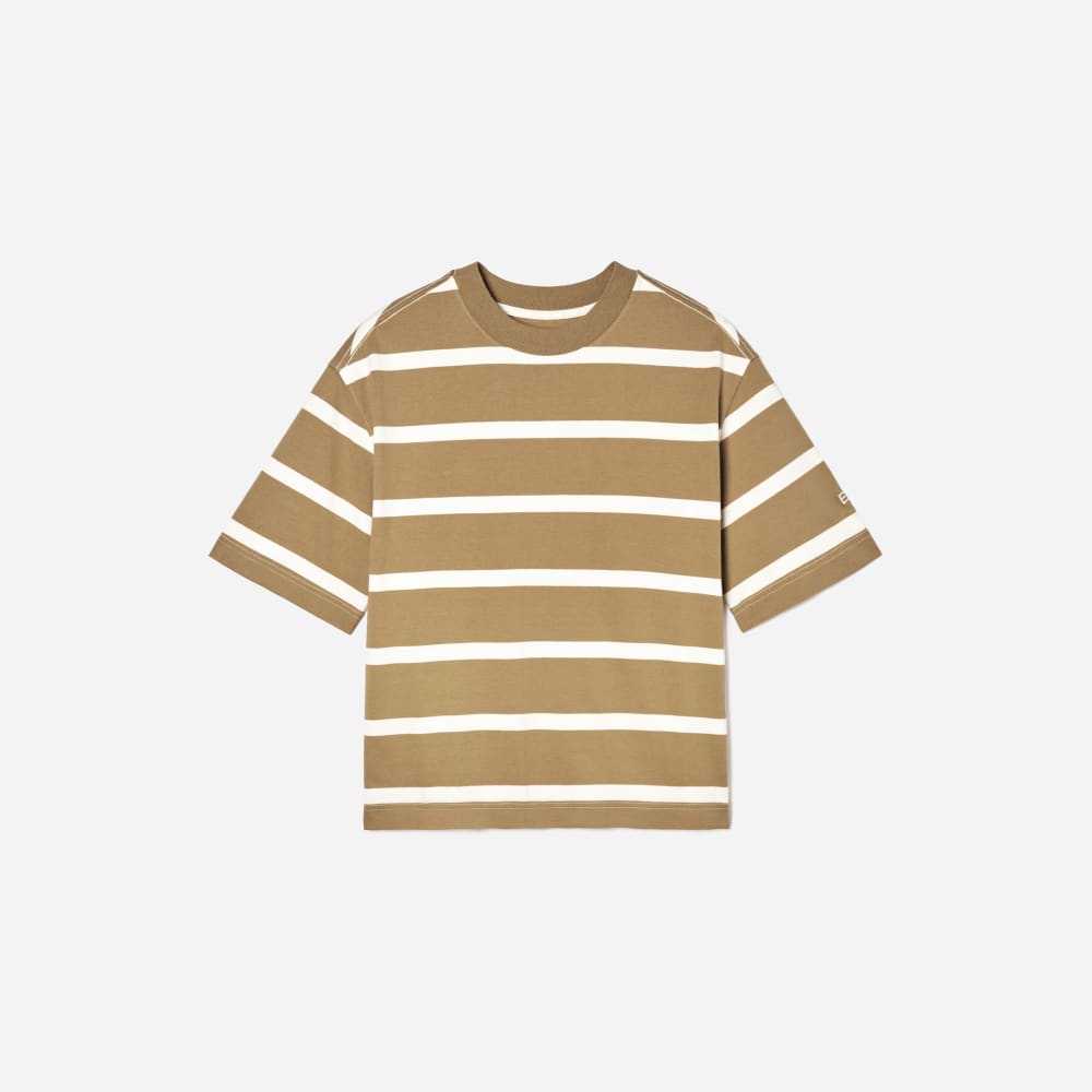 The Premium Weight Relaxed Tee in Iced Coffee / Tan — front view