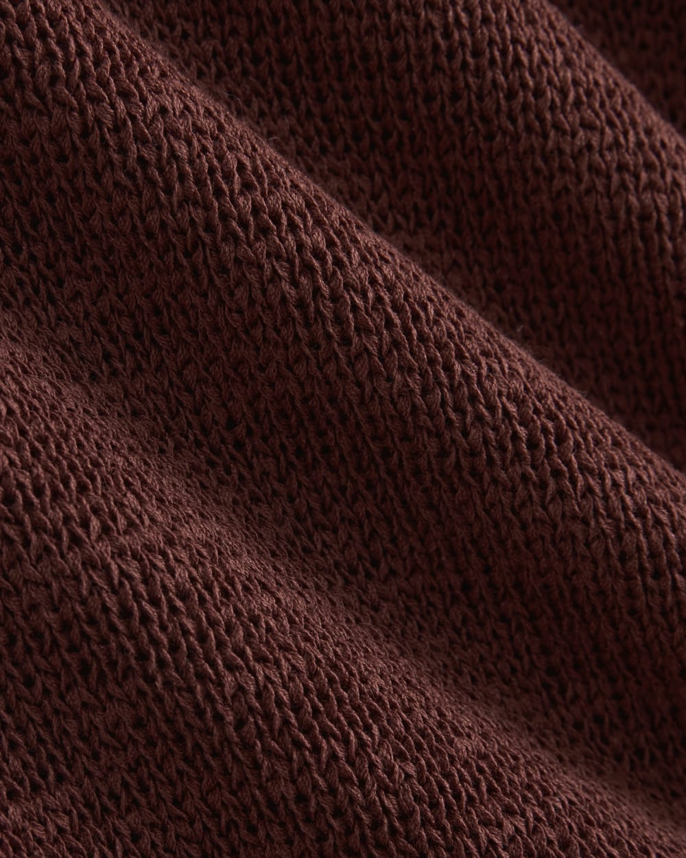 Open Collar Polo in Henna Red — detail view
