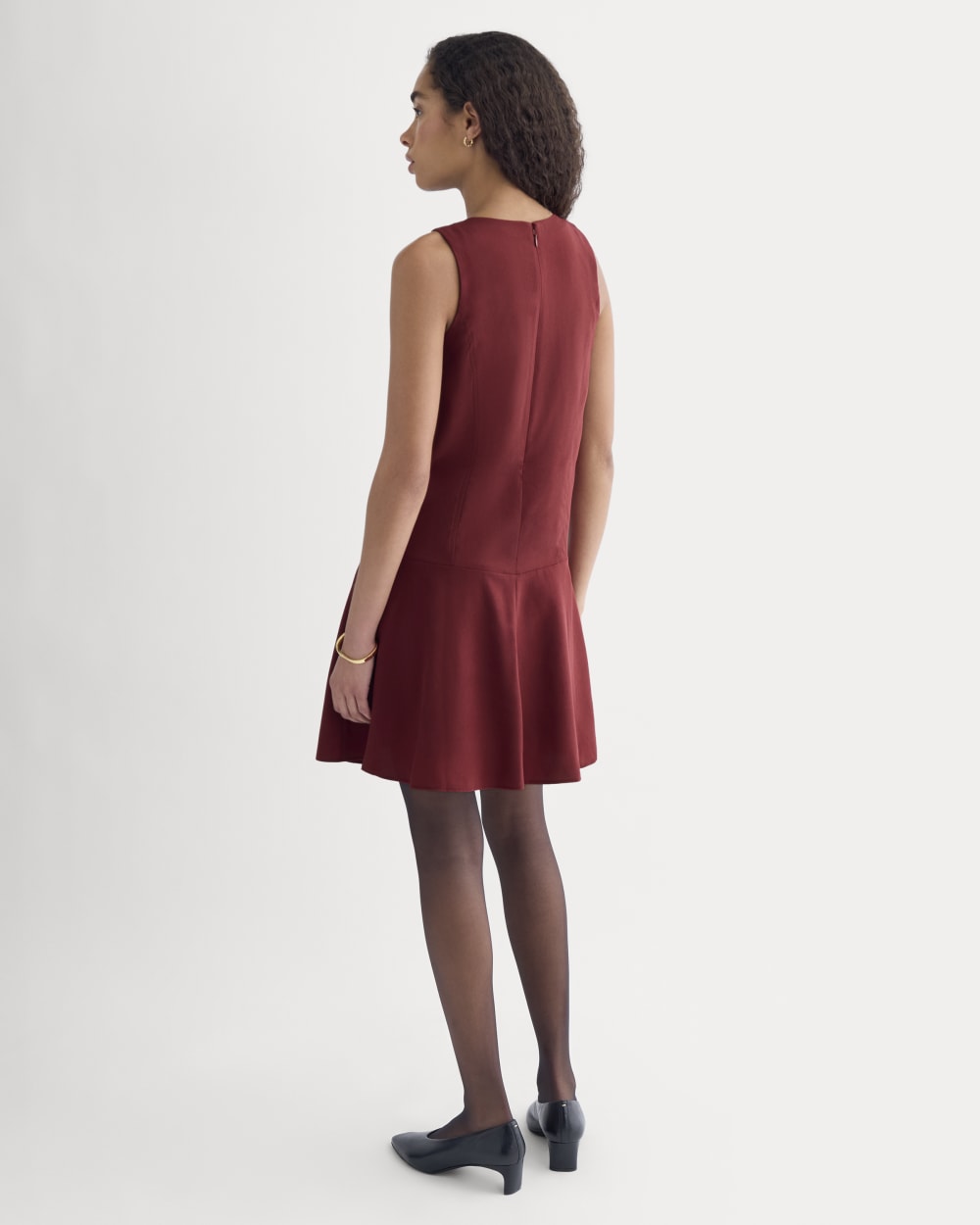 Drop Waist Mini Dress in Pomegranate — detail view