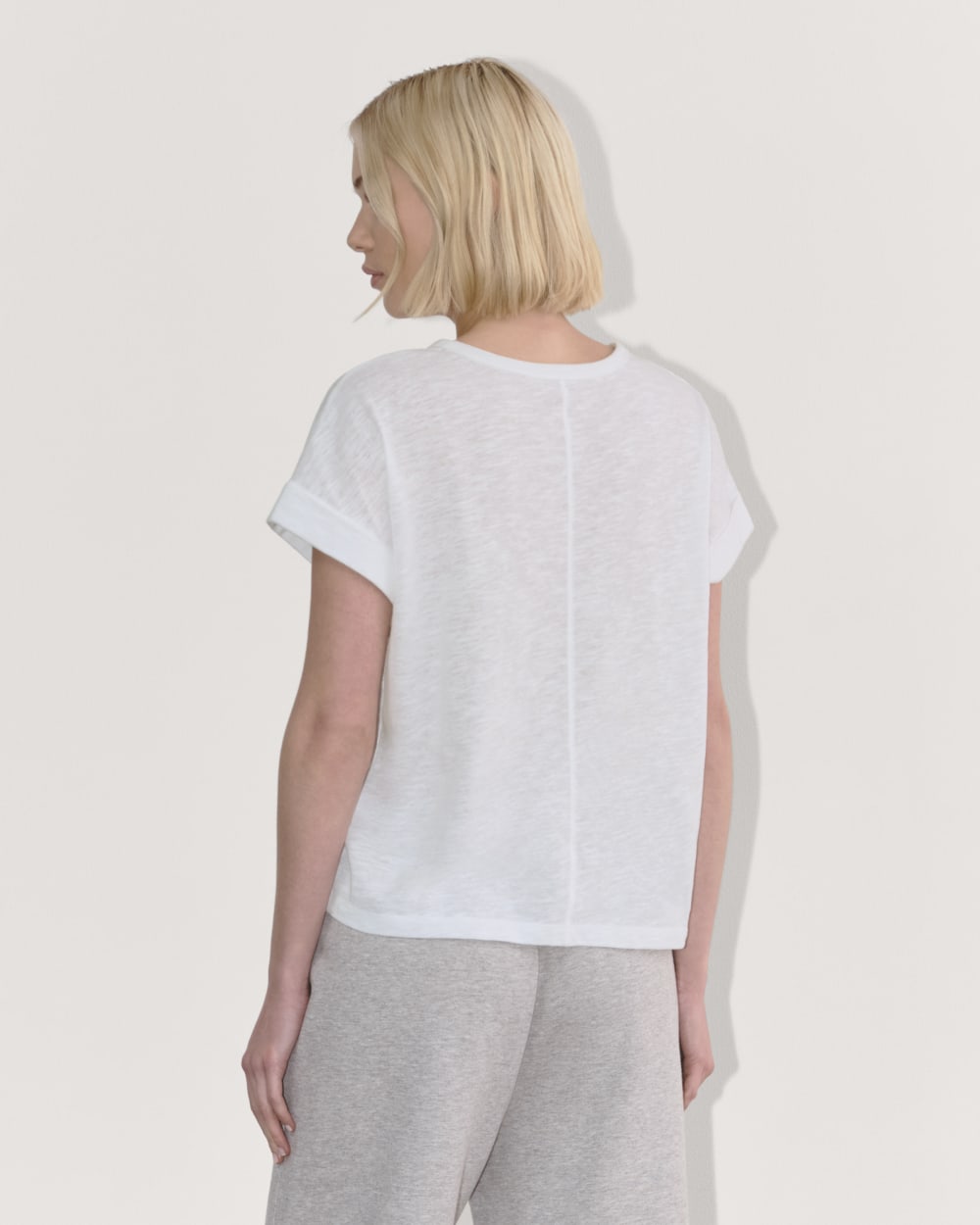 The Perform Tee in White — detail view