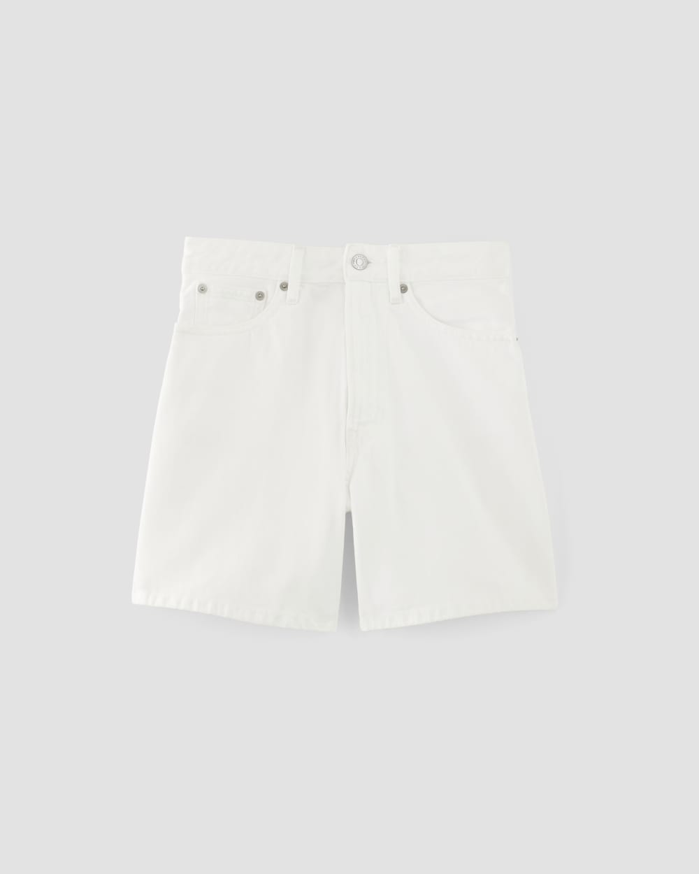 The A-Line Denim Short in Bright White — alternate view