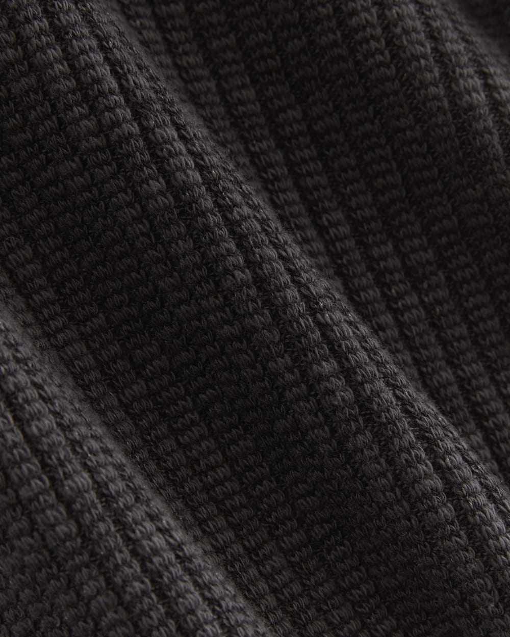 The Rib-Knit Henley Dress in Black — detail view