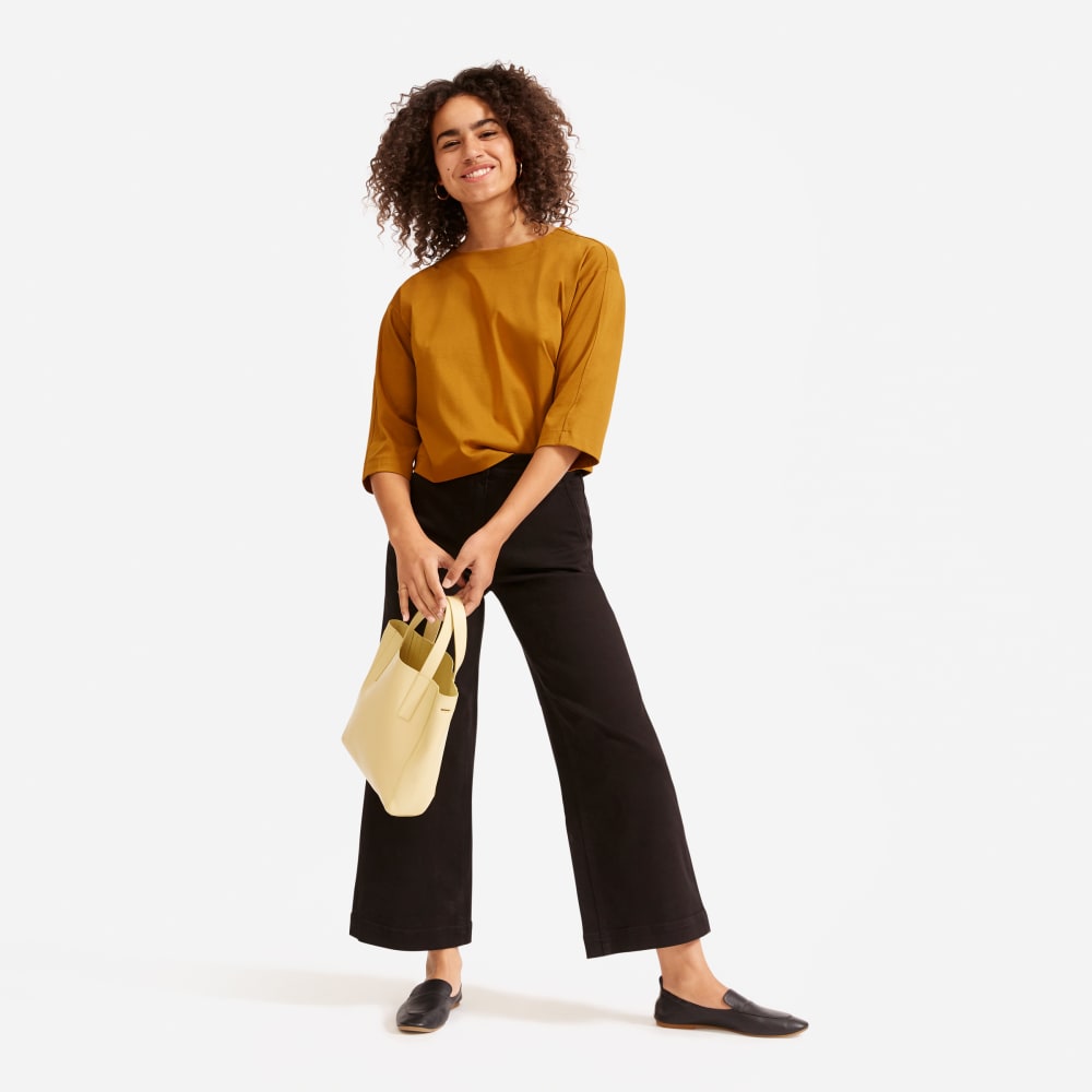 The Wide-Leg Crop Pant in Black — alternate view