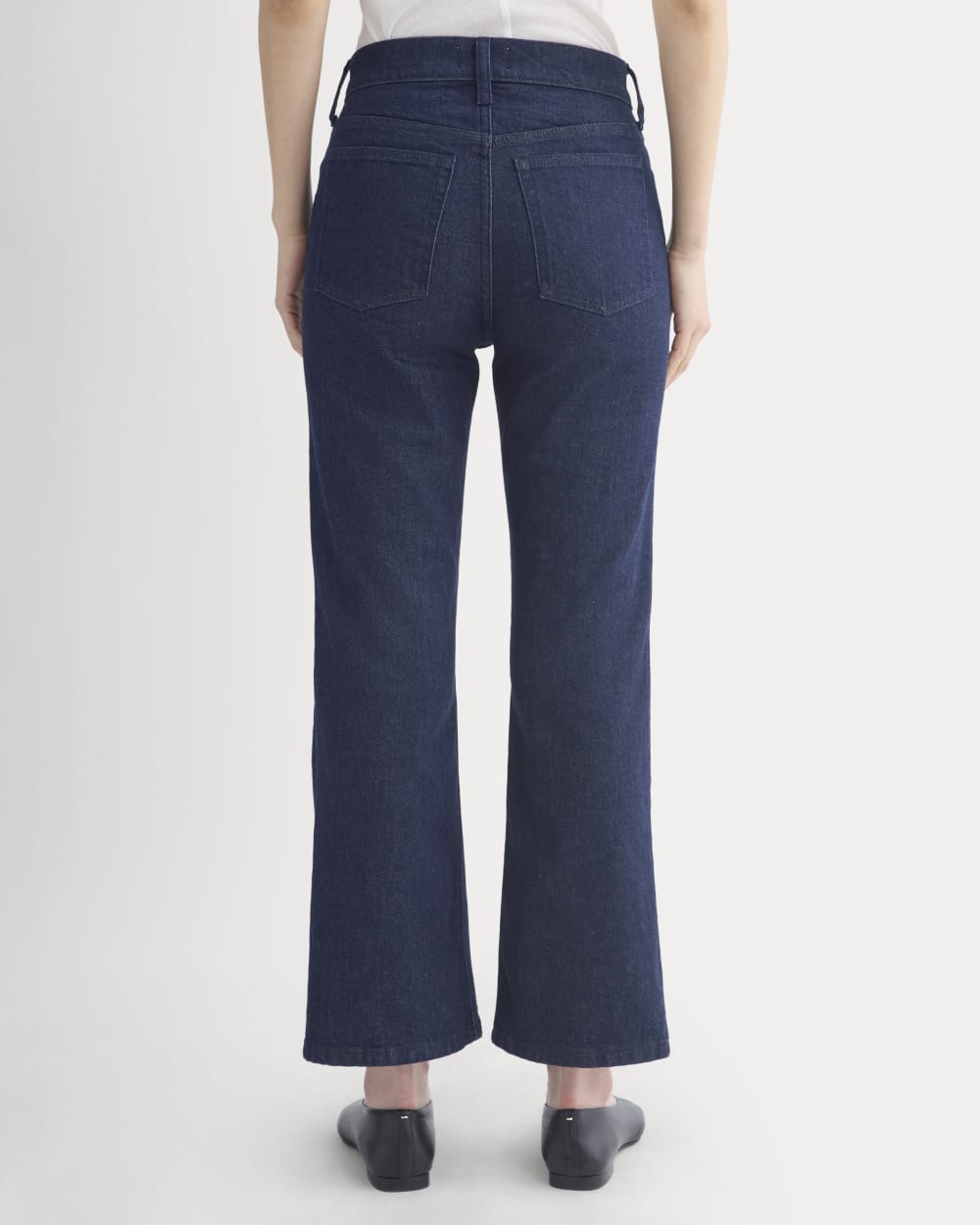 High-Rise Kick Flare Jean in Tungsten Rinse — detail view