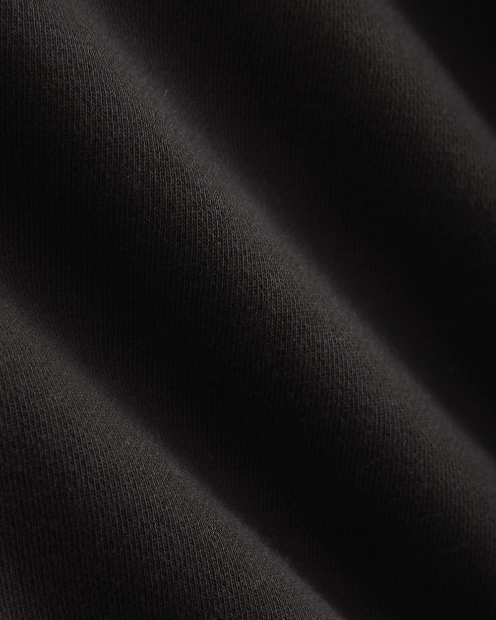 Cropped Luxe Fleece Hoodie in Black — detail view