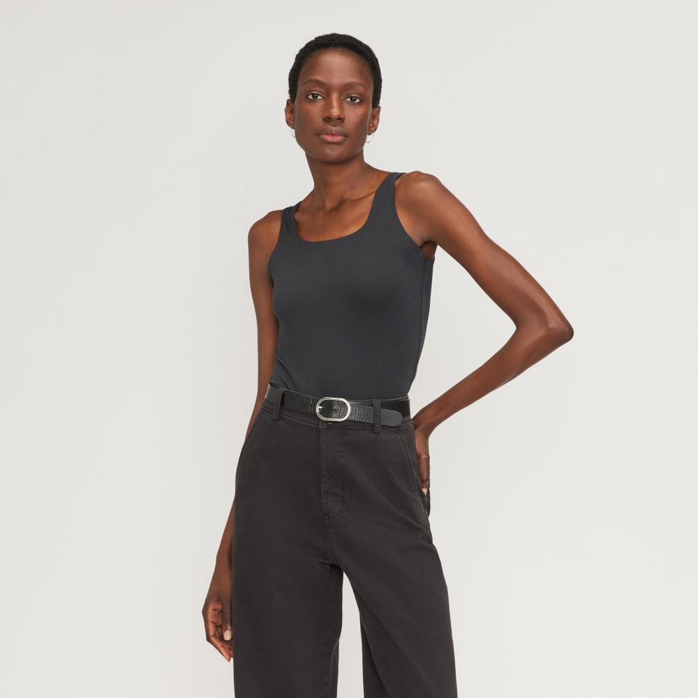 The Supima® Sleeveless Top in Black — front view