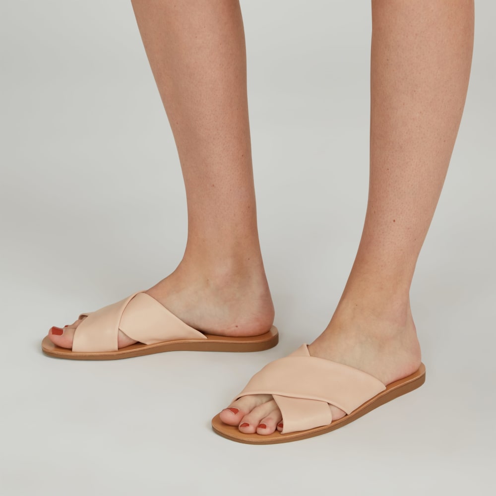 The Day Crossover Sandal in Pale Pink — detail view