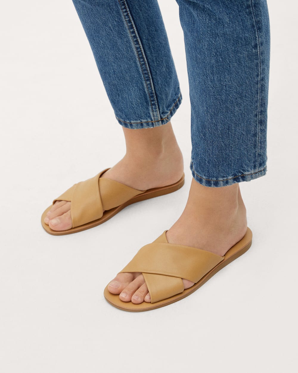 The Day Crossover Sandal in Light Taupe — alternate view